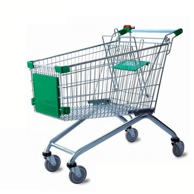 Carretto europeo del carrello di acquisto di drogheria del nastro metallico del supermercato di stile con 4 ruote