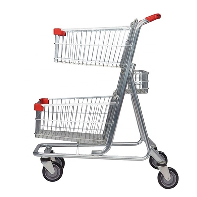 I carretti resistenti del supermercato spingono carrello di acquisto del canestro del carrello del canestro il doppio