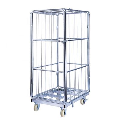 Contenitore parteggiato galvanizzato del rotolo del carrello 4 del magazzino del contenitore della gabbia del rotolo di sicurezza