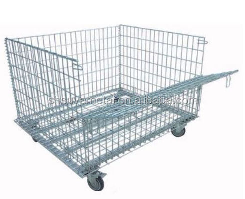 Lo stoccaggio di cavo chiudibile a chiave della scatola della maglia ingabbia la gabbia di rotolamento di stoccaggio del metallo dei contenitori di stoccaggio del recipiente del metallo