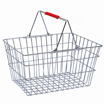 I cestini della spesa su ordinazione del supermercato fissano Mesh Stacking Metal Shopping Basket